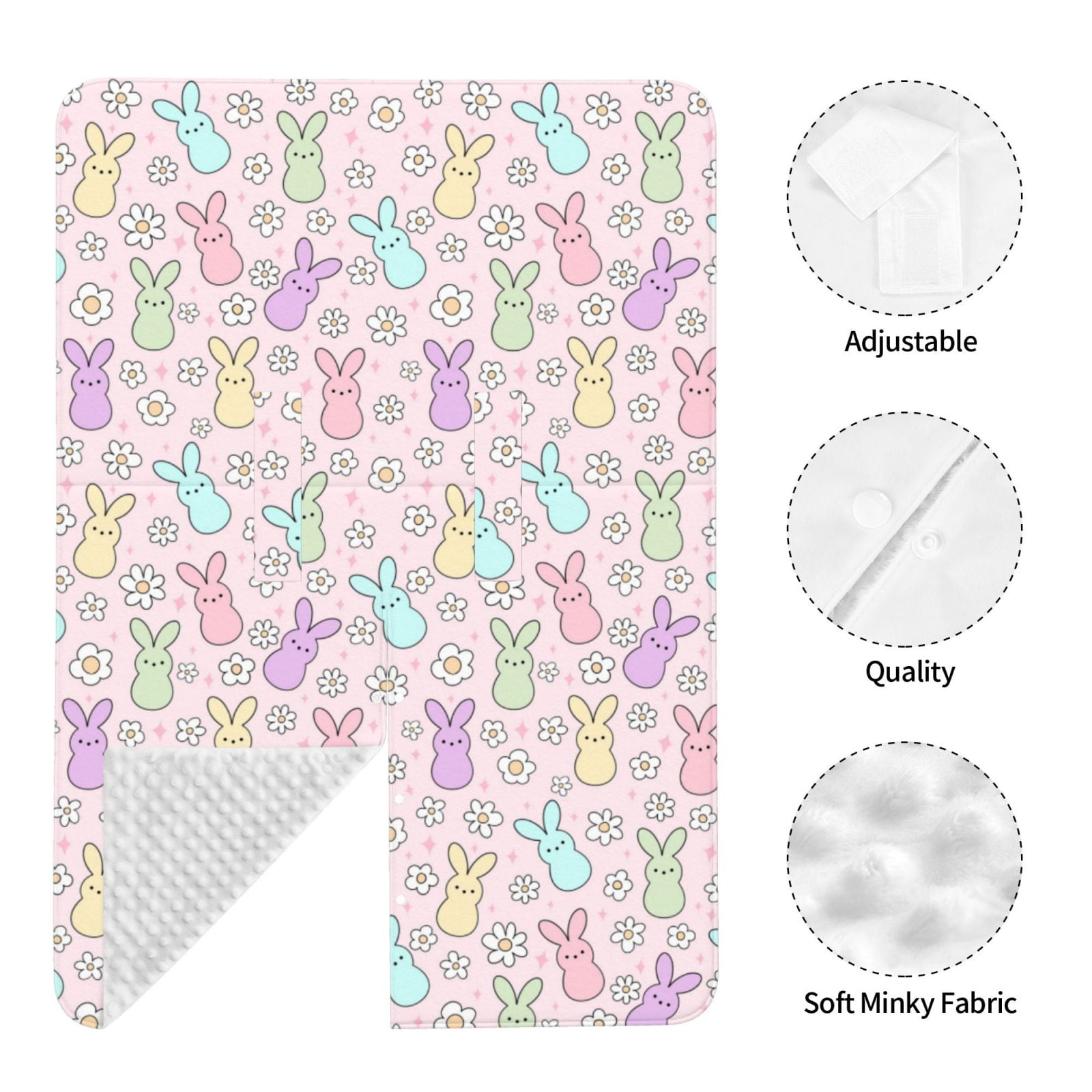 Naloa Colorful Bunny Baby Car Seat Cover, Breathable Baby Carrier Cover, Multiuse Baby Carrier Cover & Nursing Breastfeeding Cover