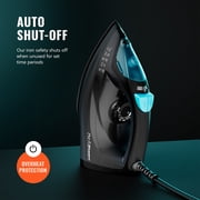 PurSteam 1200W Professional Steam Iron, Burst/Spray & Non-Stick Soleplate, Auto Shut-Off