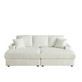 thumbnail image 6 of 84" Corduroy 3-Seater Sofa,Modern Couch Bed,Modular Sectional Sofa,2 Storage Spaces and Cup-Holding Grooves for Apartment,Living Room,Office,Reception Area,Beige, 6 of 8