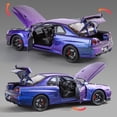 thumbnail image 5 of Nissan GTR R34 Skylin-modelo de coche de aleación Fast & Furious, sonido y luz, juguete coleccionable para niños, regalo de cumpleaños, 1:24, 5 of 5