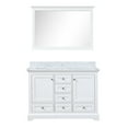 thumbnail image 3 of Tybee 48 in W x 22 in D White Double Bath Vanity, Carrara Marble Top and 46 in Mirror, 3 of 10