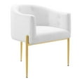 thumbnail image 2 of Modway Savour Tufted Performance Velvet Stainless Steel Accent Chair, White, 2 of 9