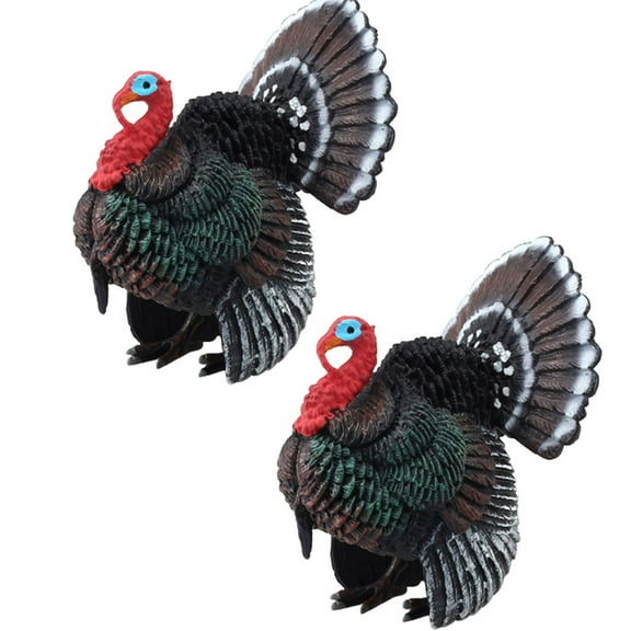 unbranded 1PC Plastic Turkey Model Lifelike Animal Ornament Decorative Craft Room Adornment for Home Hotel