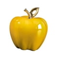 thumbnail image 2 of jicheng Apple Statue Art Crafts Ceramic Apple Figurine for Halloween TV Stand Office Yellow, 2 of 9