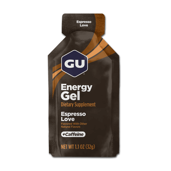 GU Energy Gel, Energy Booster Running Gel, Espresso Love, 1.1 oz Packet