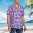 thumbnail image 5 of Xecao Pugs and Flowers print Hawaiian shirt - a stylish short-sleeve button-down for men, perfect for casual beach and tropical outings., 5 of 9