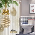 thumbnail image 3 of Christmas Tree Decor Shower Curtain,Golden Bauble with Glitter Gold Bow Bathroom Decor Polyester Fiber Plastic Rings Quick-Drying Waterproof for Bathtubs/Bathroom, 72x72 inches, 3 of 6