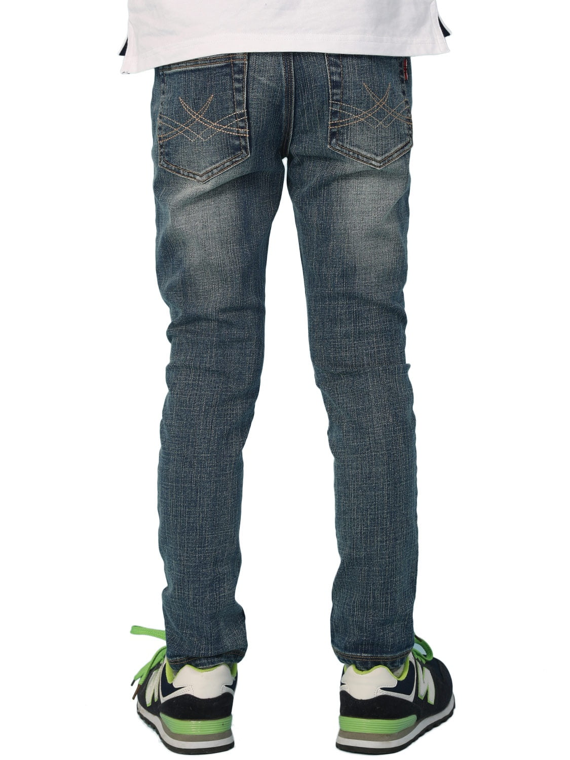 Leo&Lily Leo&Lily Boys Kids Elastic Waist Husky Stretch Denim Jean