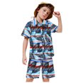 thumbnail image 2 of WOYY Big Boys Hawaii Beach Outfits Short Sleeve Button-Down Shirt Shorts Set, Sizes 7-8Y, 2 of 4