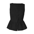 thumbnail image 7 of hoksml Women's Cotton Linen Peplum Blouse, Sleeveless Button Front Tank Top, Round Neck Casual Summer Daily Wear Top, 7 of 7