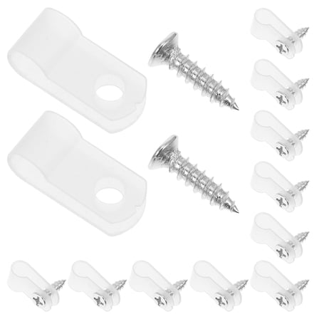 RENACLIPY 100-Pack White Cable Clips with Screws for Indoor Outdoor Light Wire Management and Organization