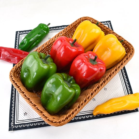 suxuMhao Artificial vegetables, Artificial Bell Peppers, Highly Realistic Fake Faux Simulation Decor Lifelike Vegetables, Reusable Foam Veggies for Home Decoration,Multiple colors, 2.76×3.82IN,6PCS