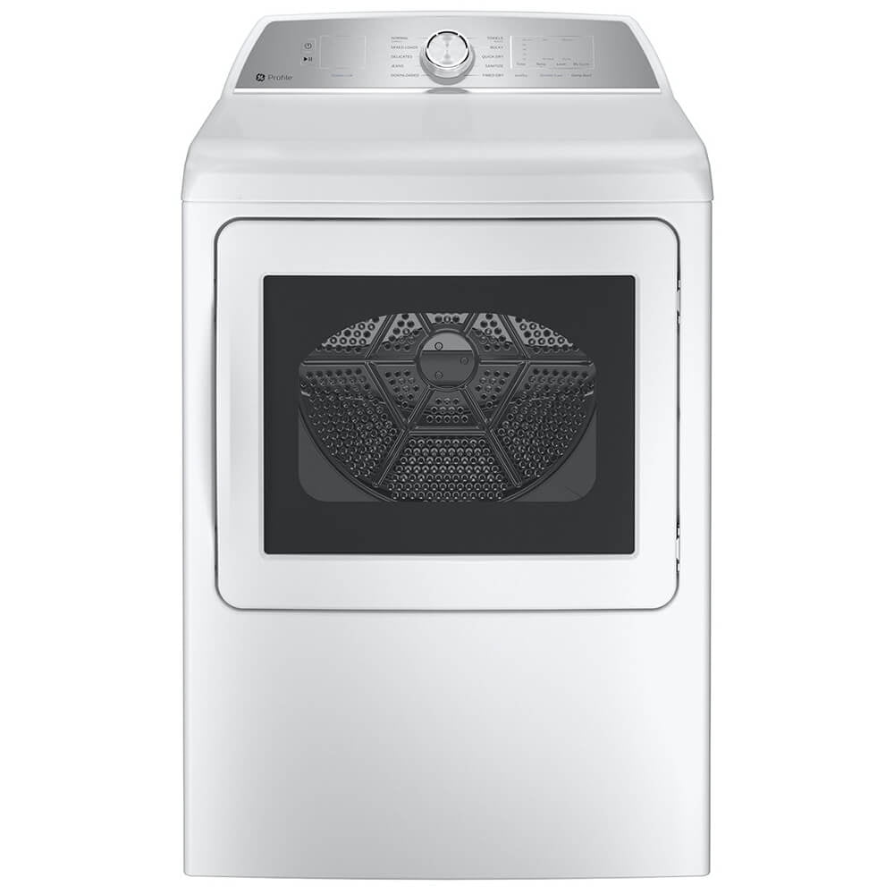 GE Profile PTD60EBSRWS 7.4 Cu. Ft. White Electric Dryer with Sanitize Cycle and Sensor Dry