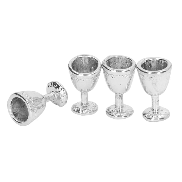 Mini Copa de Vino de Aleación, Material de Primera, Exquisita, Decoración de Casa de Muñecas, Atractiva, Crianza de Niños, El Mejor Regalo, 4 UDS.
