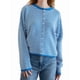 thumbnail image 1 of Suéter Tipo Cárdigan Informal de Cuello Redondo para Mujer, con Frente Abierto, Mangas Largas Onduladas, Tejido Corto Azul L, 1 of 8