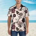 thumbnail image 4 of Haiem Retro Red Black Roses Printed Hawaiian Shirt for Men - Men’s Casual Beach Summer Shirts - Stretch Fabric with Modern Fit-Large, 4 of 9