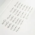 thumbnail image 4 of GKNET 925 Silver Hoop Huggie Earrings 26 Letter Dangle Women DIY Earrings-C, 4 of 6