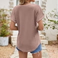 thumbnail image 4 of Womens Summer Tops Ladies V Neck Long Sleeve Tops Long Sleeve Pullover Women Short Shirt Stretch V Neck T Shirt Women Loose Dress Athletic Tees for Boys Tee Shirts on Clearance Light Pink L, 4 of 7