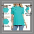 thumbnail image 3 of Basico Turquoise Polo Collared Shirts For Women 100% Cotton Short Sleeve Golf Polo Shirts For Women and Juniors, 3 of 6