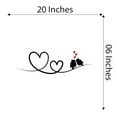 thumbnail image 4 of Outdoor Scenes Wall Decal Lovely Birds Sitting on a One Line Heart Wire Bedroom Wall Decal for Girls Birds Cute Themed Room Decal - Size: 20 In x 6 In, 4 of 5