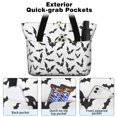 thumbnail image 2 of Tote Bag for Women - Halloween Bat Pattern Shoulder Bag - Large Utility Work Duffle Bag with Zipper Handbag for Travel, Work, Sprots, 2 of 5