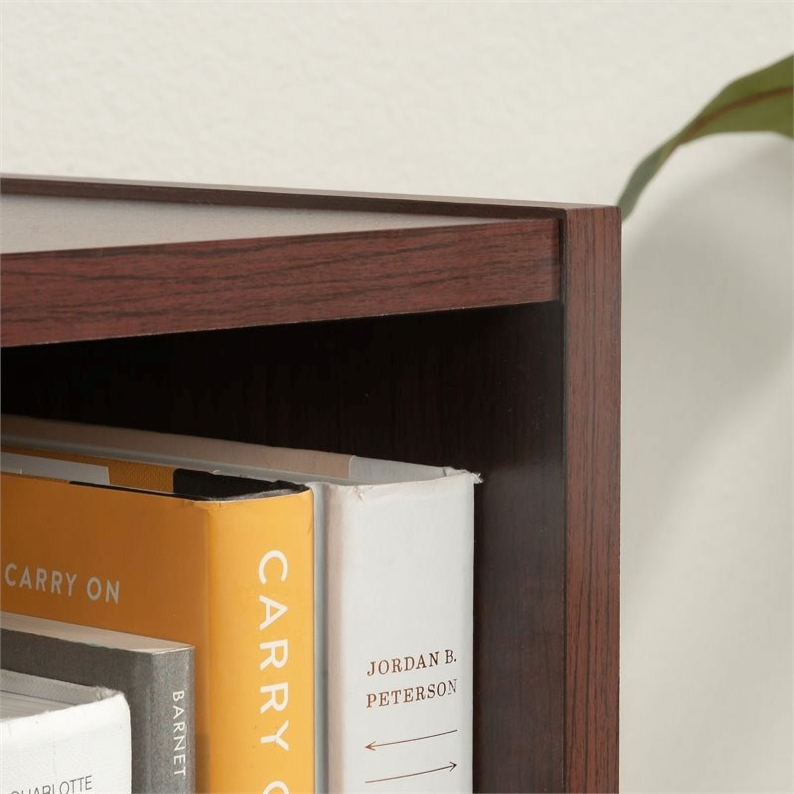 Pemberly Row 3-Shelf Modern Engineered Wood Bookcase in Brook Cherry