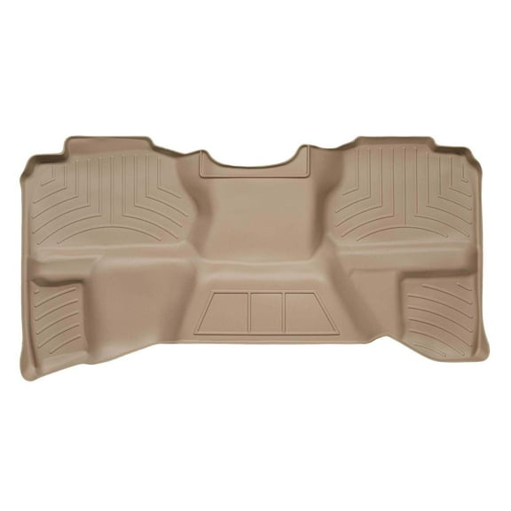 WeatherTech Custom Fit FloorLiners compatible with Sierra 1500, Silverado, Silverado 2500HD/3500HD, Silverado 1500 - 2nd Row, Tan