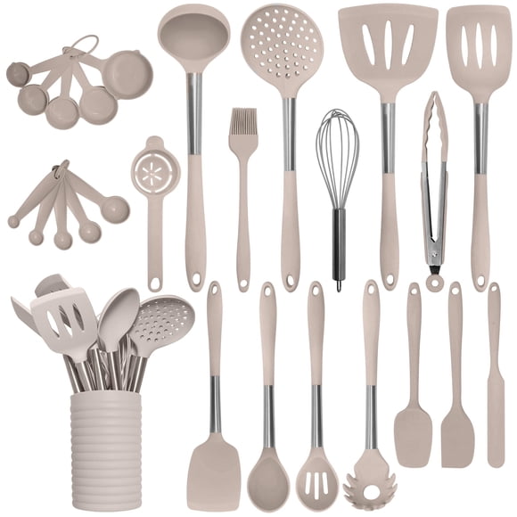 Juego de utensilios de cocina Home Hero Silicone, acero inoxidable, 26 piezas