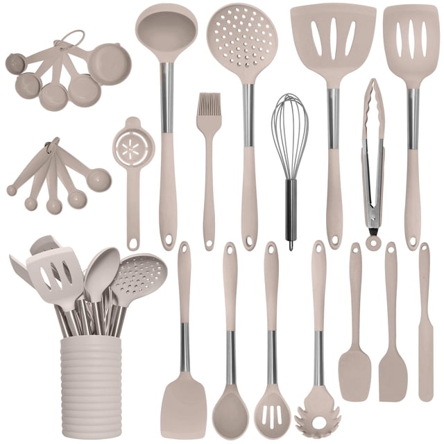 Juego de utensilios de cocina Home Hero Silicone, acero inoxidable, 26 piezas