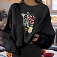 thumbnail image 4 of Skpblutn Oversized Sweatshirt for Women Tops Skeleton Print Graphic Round Neck Pullover Loose Shirt Winter Fall Long Sleeve Round Neckline Halloweencasual Sweatshirts, 4 of 4