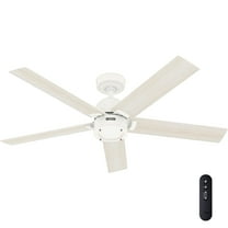 Restored Hunter Fan 52 inch Fresh White Indoor Ceiling fan with Light and Remote for Bedroom, Living Room, Office, Kitchen (Refurbished)