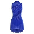 thumbnail image 4 of Choomomo Women's Lyrical Dance Dress Sleeveless Ruched Ballet Leotard Dress Modern Contemporary Dance Dresses Royal Blue L, 4 of 7