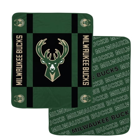 Pegasus Milwaukee Bucks 60- x 70- Reverse Block Wordmark Double-Sided Blanket