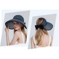 thumbnail image 6 of Sun Hat, Beach Hats for Women, New Summer Large Brim Hat with Bowknot and An Adjustment Rope to Adjust Fit Own Size, Folded Wide Brim Flap Cover Sun Hat for Adding Stylish&Cool Style, Gray, 6 of 6