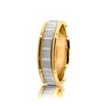 thumbnail image 1 of Genuine 14k Yellow White Yellow Gold Polished Satin Stylish Wedding Ring Mm, 1 of 6