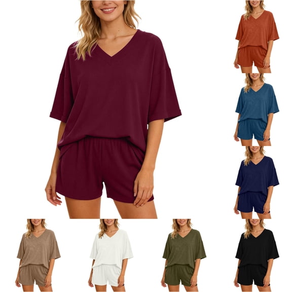 Bigetiay Women's Sleeveless Top and Shorts Two Piece Beach Outfit, Size S