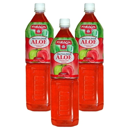 Faraon Aloe Vera Juice, Guava, 50.7 Fl Oz (Pack of 3)