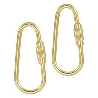 Uxcell Brass Key Ring, Screw Lock Clip Keychain Hook Holder for