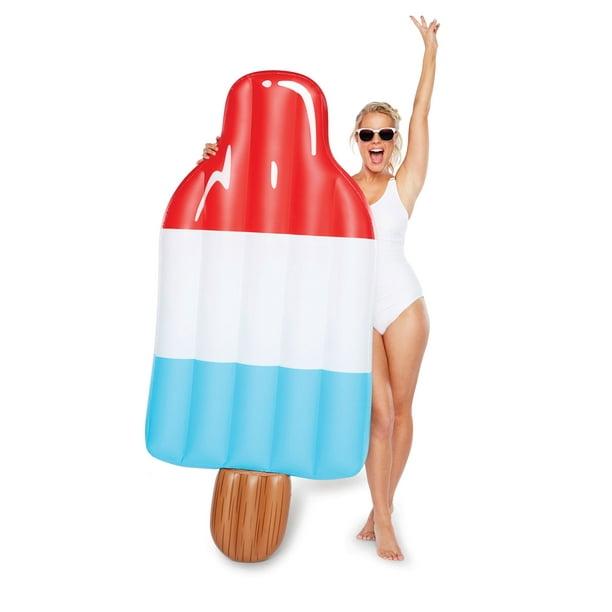 Big Mouth Inflatable Vinyl Popsicle Swimming Pool Float, Red, White, and  Blue 