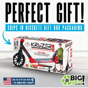 Folding Commuter Kick Scooter for Adults and Teens – Adjustable Handlebar – Big 200mm Wheels – Lightweight Durable Frame – Madd Gear Red Kruzer 200