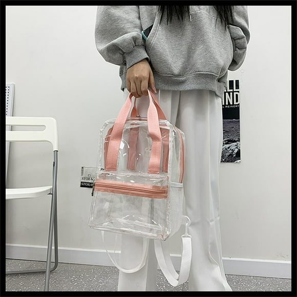 College Backpacks, Clear Backpack Heavy Duty PVC Transparent Backpack Large School Book Bag, School Backpacks