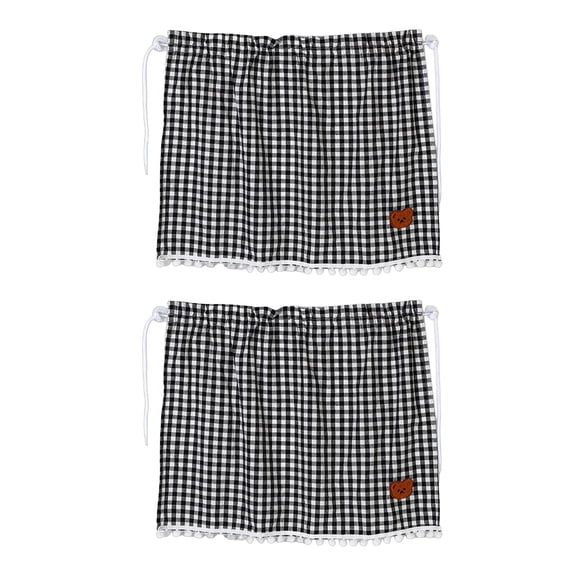 Car Rear Window Sunshade Suction Cup Sun Shade Vehicle UV Protection Side Window Sunshield Sunshade Checkered Pattern Sunshade 26.78x19.68in Set of 2(Black)