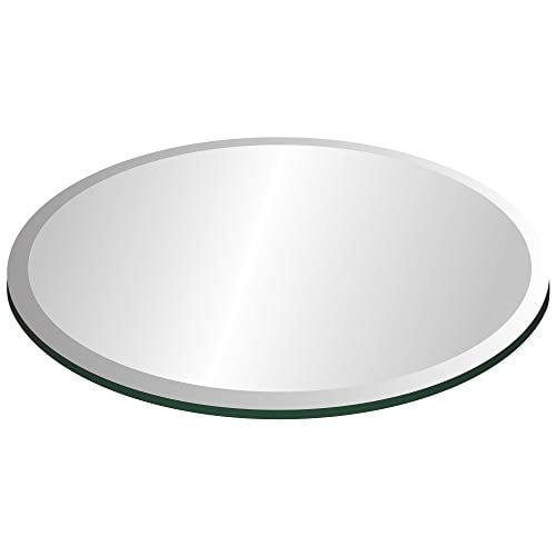 46" Round Clear Glass Table Top 1/2" Thick 1" Beveled Edge