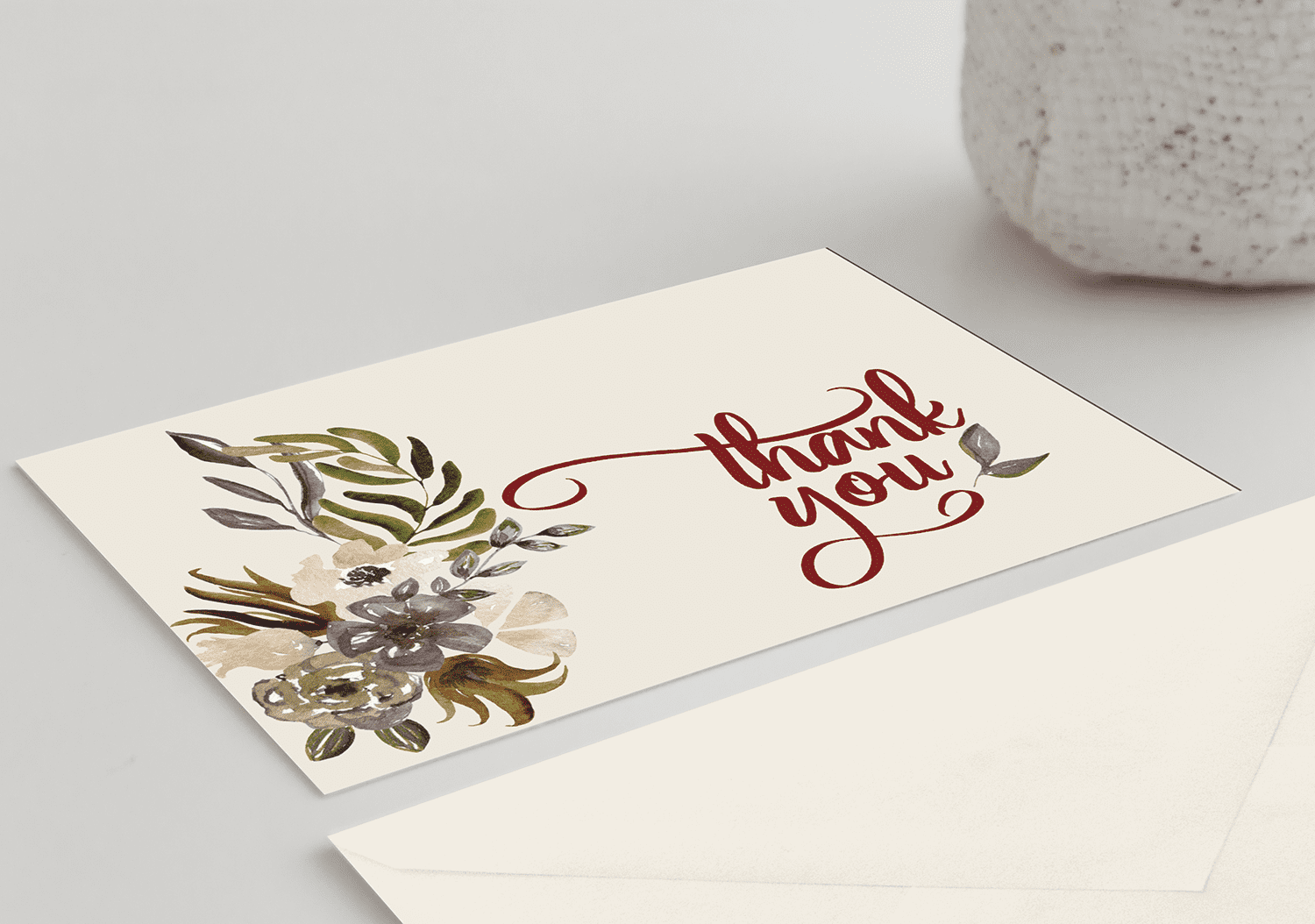 50 Funeral Sympathy Bereavement Thank You Cards With Envelopes (Fall Flowers)