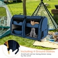 thumbnail image 4 of Infans Portable Pet Carrier Kennel Cat Dog Crate Twin Compartments w/ Mats Litter Box, 4 of 7