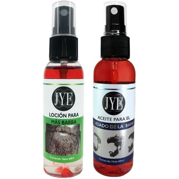 Kit Loción para Mas Barba y Aceite para Cuidado de Barba, Botellas de 60 ml cada una