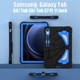 thumbnail image 3 of Dteck Case for Samsung Galaxy Tab S9 FE/Galaxy Tab S9 2023, Heavy Duty Childproof Silicone Shockproof Rugged Protective Case with Kickstand Pen Holder for Samsung Galaxy Tab S9 FE/S9/S8/S7,Black Blue, 3 of 9