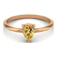 thumbnail image 2 of Citrine 6x4mm Pear Shape 925 Sterling Silver Rose Vermeil Valentines Day Gifts Ring, 2 of 4