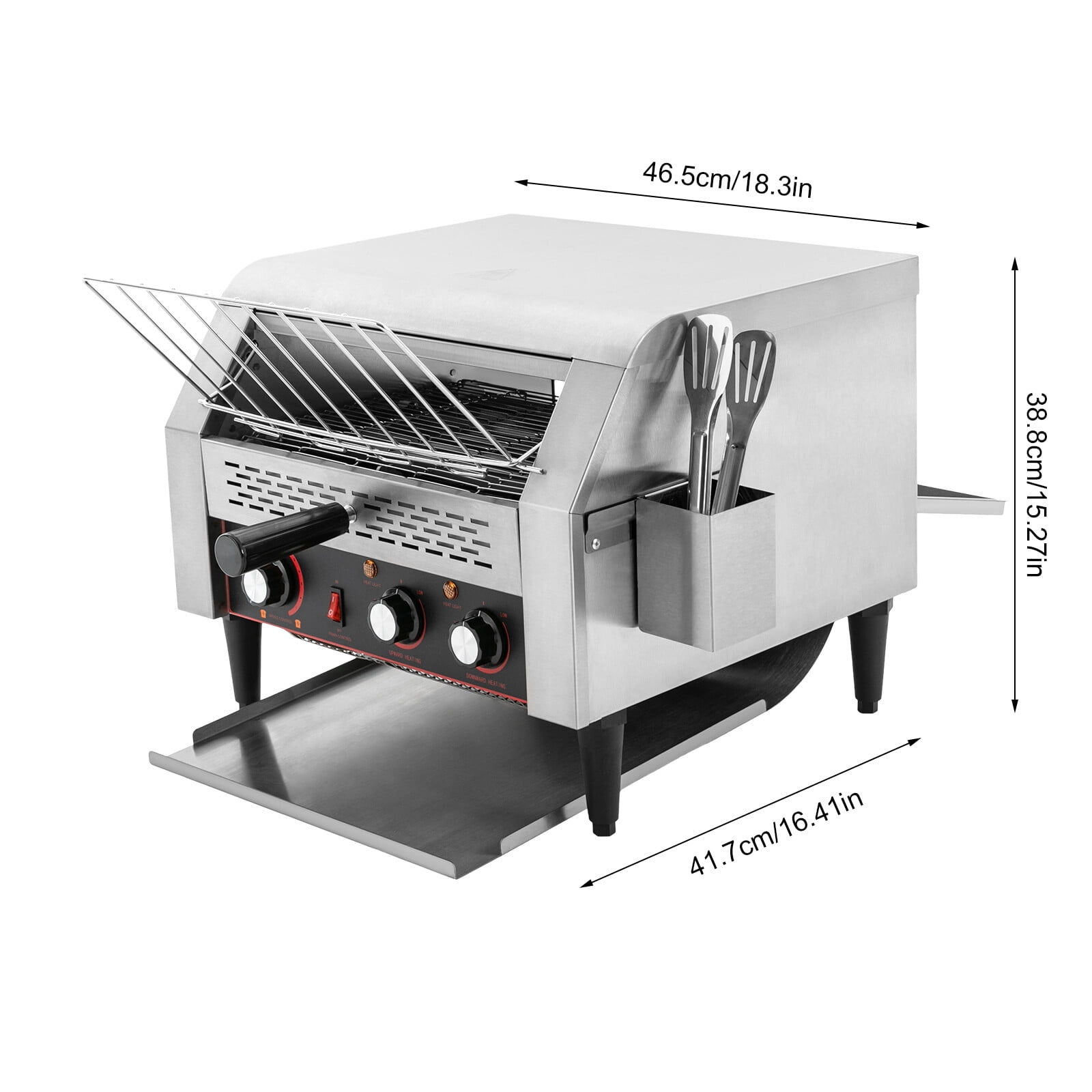 Silver Tabletop Electric Commercial Restaurant Industrial Conveyor Toaster 450 Slice/Hour 7Speed