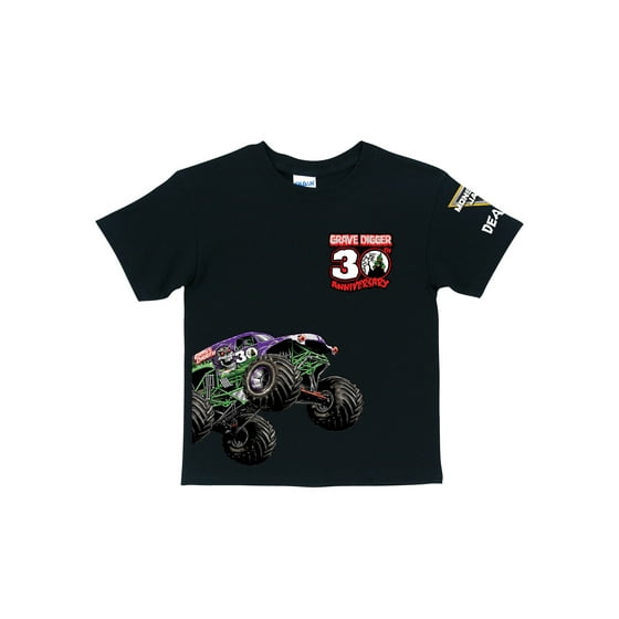 Personalized Monster Jam Grave Digger's 30th Anniversary Toddler Boy T-Shirt